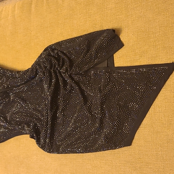 Black Rhinestone Mini Dress - Picture 7 of 7